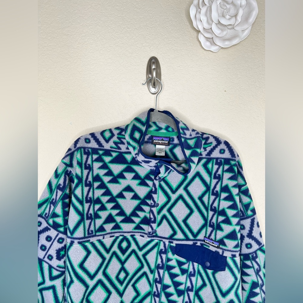 Patagonia Synchilla Snap-T Fleece Pullover Rare Montana Siete Aztec Men’s Large - Picture 4 of 16